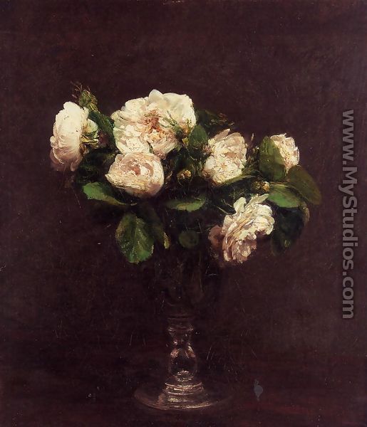 White Roses - Ignace Henri Jean Fantin-Latour