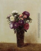 Vase of Flowers: Queens Daisies - Ignace Henri Jean Fantin-Latour