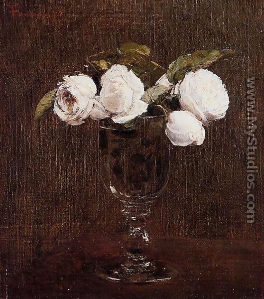 Vase of Roses - Ignace Henri Jean Fantin-Latour