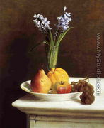 Still Life: Hyacinths and Fruit - Ignace Henri Jean Fantin-Latour