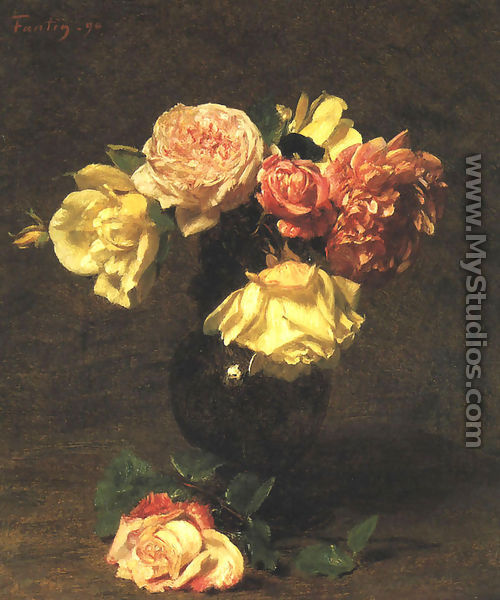 White and Pink Roses - Ignace Henri Jean Fantin-Latour
