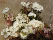 White Phlox, Summer Chrysanthemum and Larkspur - Ignace Henri Jean Fantin-Latour