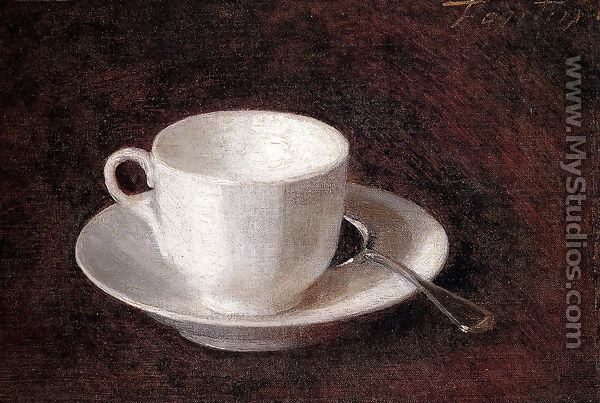 White Cup And Saucer - Ignace Henri Jean Fantin-Latour