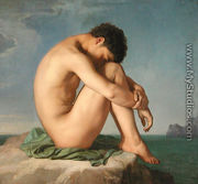 Jeune homme assis au bord de la mer (Young Man Sitting by the Seashore) - Jean Hippolyte Flandrin
