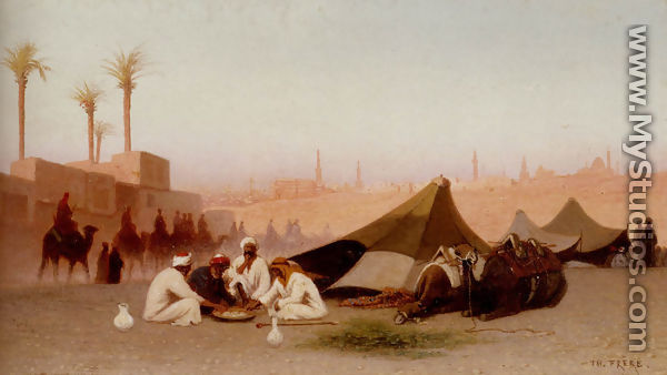 A late afternoon meal at an encampment, Cairo - Charles Théodore Frère