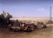 An Rab Encampment On The Mount Of Olives With Jerusalem Beyond - Charles Théodore Frère
