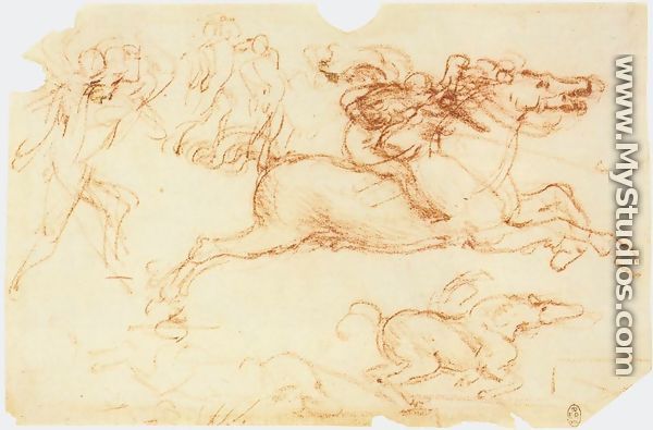 Galloping Rider and other figures - Leonardo Da Vinci