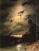Moonlit Seascape With Shipwreck - Ivan Konstantinovich Aivazovsky