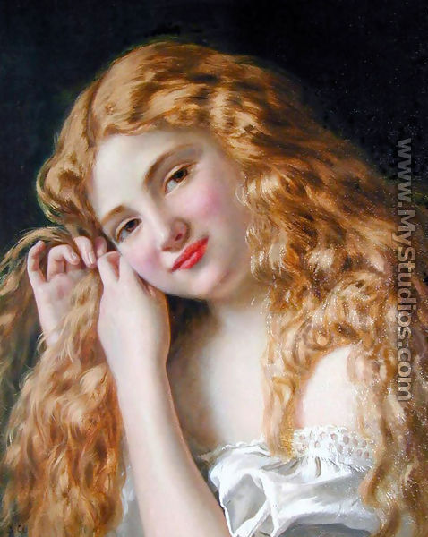 Young Girl Fixing Her Hair - Sophie Gengembre Anderson
