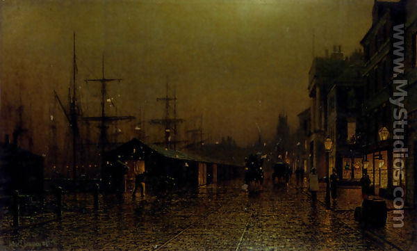 Dockside scene - Arthur E. Grimshaw