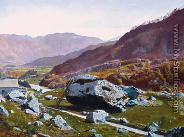 Bowder Stone, Borrowdale - John Atkinson Grimshaw