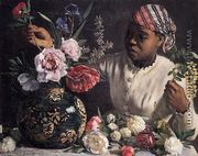African woman with Peonies, 1870 - Frederic Bazille