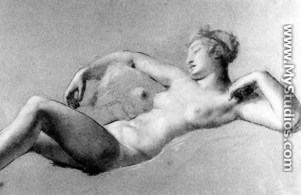 Female Nude Reclining - Pierre-Paul Prud