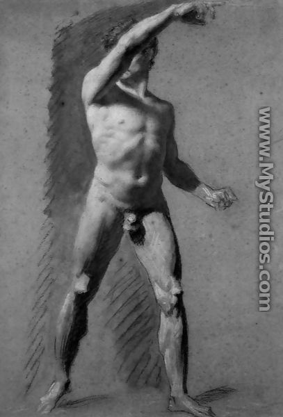 Male Nude Pointing - Pierre-Paul Prud