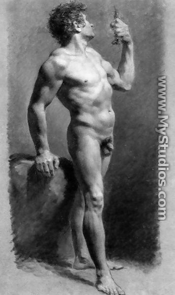 Male Nude Turning - Pierre-Paul Prud