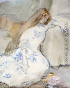 A Young Girl Resting - Jean-Francois Raffaelli
