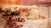 Pharaoh's Army Engulfed By The Red Sea - Frederick Arthur Bridgman