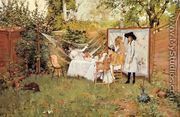 The Open Air Breakfast (or The Backyard, Breakfast Out of Doors) - William Merritt Chase