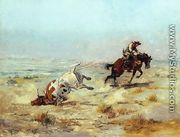 Lassoing a Steer - Charles Marion Russell
