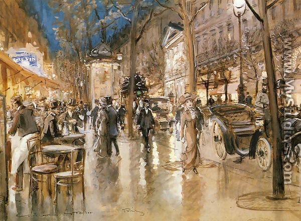 Evening on a Parisian Boulevard - Georges Stein