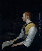 Girl in Peasant Costume. Probably Gesina, the Painter's Half-Sister - Gerard Ter Borch