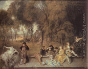 Reunion en plein air (Meeting in the open air) - Jean-Antoine Watteau
