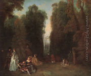 View Through the Trees in the Park of Pierre Crozat (or La Perspective) - Jean-Antoine Watteau