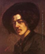 Portrait of Whistler with Hat - James Abbott McNeill Whistler