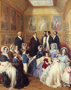 Queen Victoria and Prince Albert with the Family of King Louis Philippe at the Chateau D'Eu - Franz Xavier Winterhalter