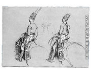 Two Equestrian Figures, Possibly a Study for - John Singleton Copley