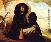 Self Portrait with a Black Dog - Gustave Courbet