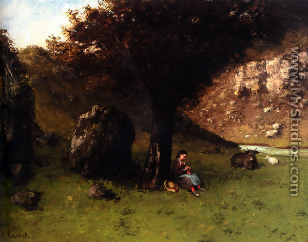 La Petite Bergere (The Young Shepherdess) - Gustave Courbet