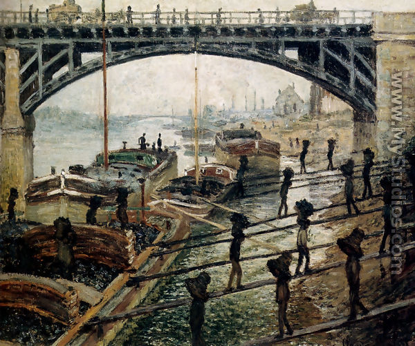 Unloading Coal - Claude Oscar Monet