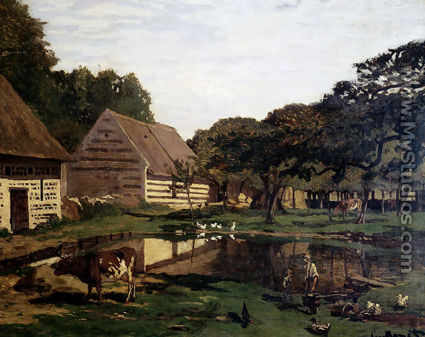 A Farmyard In Normandy - Claude Oscar Monet