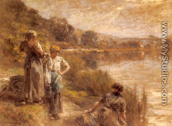 Laveuses Des Bords De La Marne (Washerwomen by the Banks of the Marne) - Léon-Augustin L