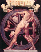 Strength and Service Turning the Wheel of Progress - Francis Xavier Leyendecker