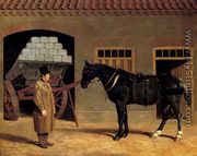 A Cart Horse And Driver Outside A Stable - John Frederick Herring Snr