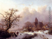A Frozen Winter Landscape - Frederik Marianus Kruseman