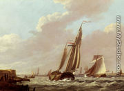 Shipping In A Choppy Estuary - Johannes Hermanus Koekkoek Snr