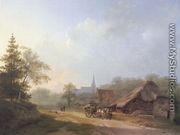 A Cart on a Country Road in Summertime - Barend Cornelis Koekkoek