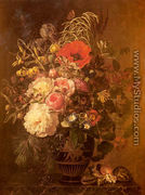 A Still Life with Flowers in a Greek Vase - Johan Laurentz Jensen