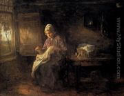 A Woman Sewing - Jozef Israels