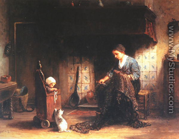Mending The Nets - Jozef Israels