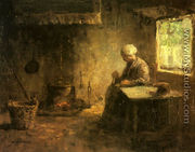 Peasant Woman by a Hearth - Jozef Israels
