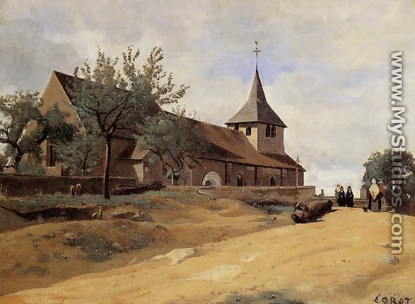 The Church at Lormes - Jean-Baptiste-Camille Corot