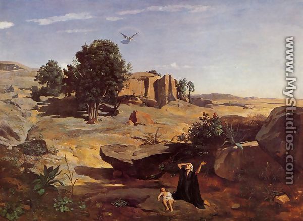 Hagar in the Wilderness - Jean-Baptiste-Camille Corot