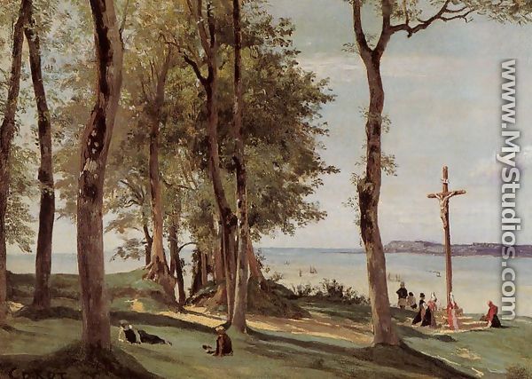 Honfleur - Calvary on the Cote de Grace - Jean-Baptiste-Camille Corot