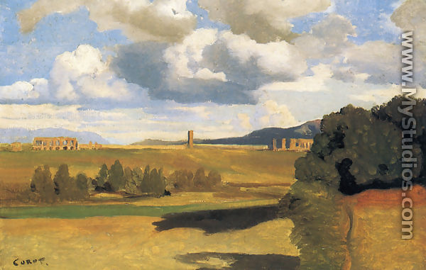 The Roman Campagna with the Claudian Aqueduct - Jean-Baptiste-Camille Corot