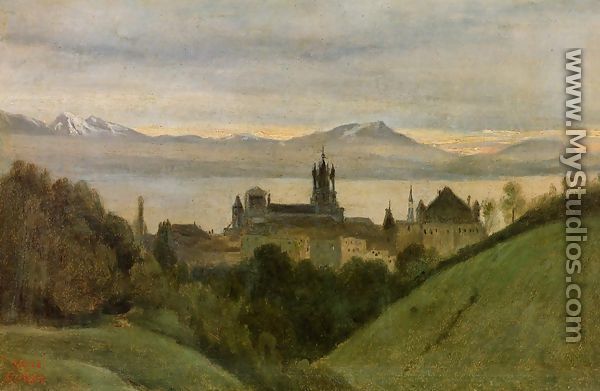 Between Lake Geneva and the Alps - Jean-Baptiste-Camille Corot