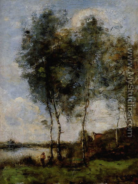 Pecheur Au Bord De la Riviere - Jean-Baptiste-Camille Corot